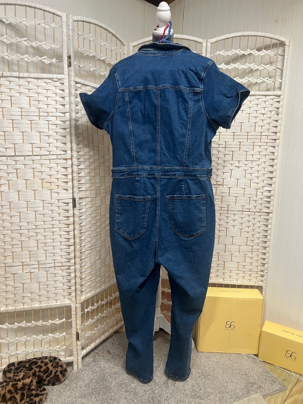 Good American Dark Blue Denim Utility Jumpsuit - Picture 3 of 7